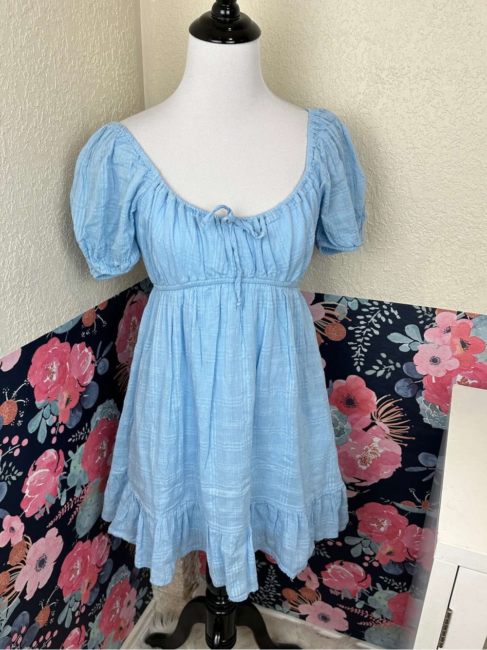 Thirty Thirty LA Light Blue Cap Sleeve Tiered Ruffle Sundress Size Small